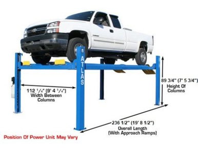 ATLAS 412 12,000 lb Commercial 4-Post Lift
