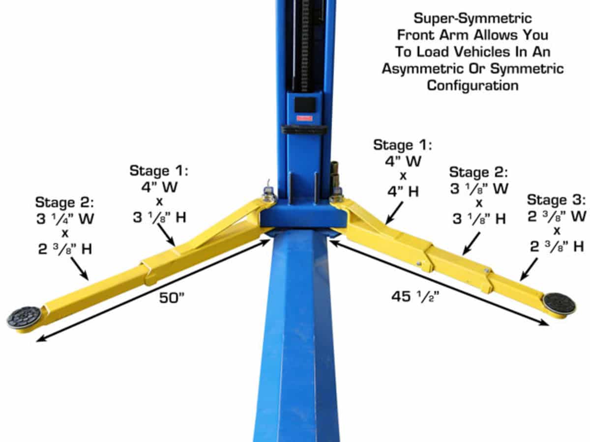Atlas BP8000 8,000 lb Baseplate 2-Post Car Lift