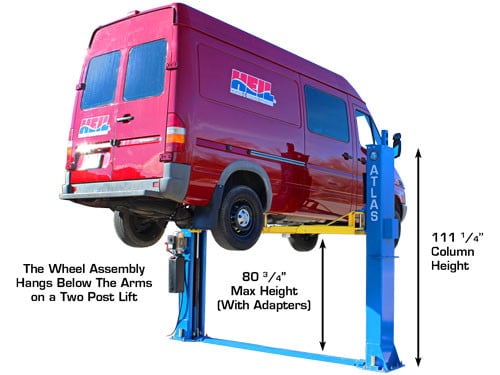 Atlas BP12000 12,000lbs 2-Post Bottom Plate Car Lift