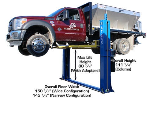 Atlas BP12000 12,000lbs 2-Post Bottom Plate Car Lift