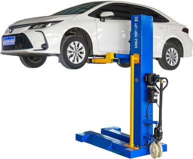 XK M6200 Car Lifts Model 220V Manually Unlock Mobile 6200Lbs Capacity Single Post Lift 36 Months Parts Replacemen