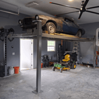 Triumph NOS10000 10,000lb 4 Post Lift - Customer install with restored car