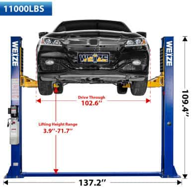 Weize 2-Post Automotive Lift – Professional 11,000lbs Garage Hoist