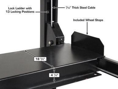 ATLAS Apex 8 Extra Long & Extra High 4-Post Hobbyist Lift - ALI Certified
