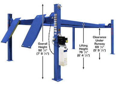 ATLAS Platinum PVL14 ALI Certified 14,000 Lbs. Capacity Commercial Grade 4-Post Lift