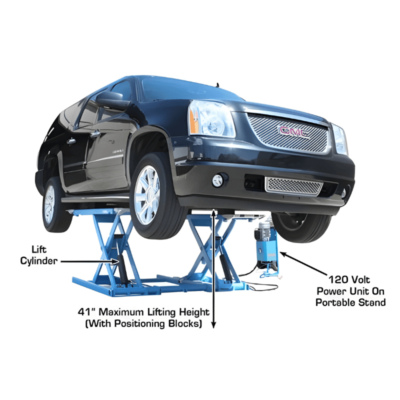 Atlas 7K-KWIK-BAY 7,000 lbs Mid Rise Scissor Lift - Portable