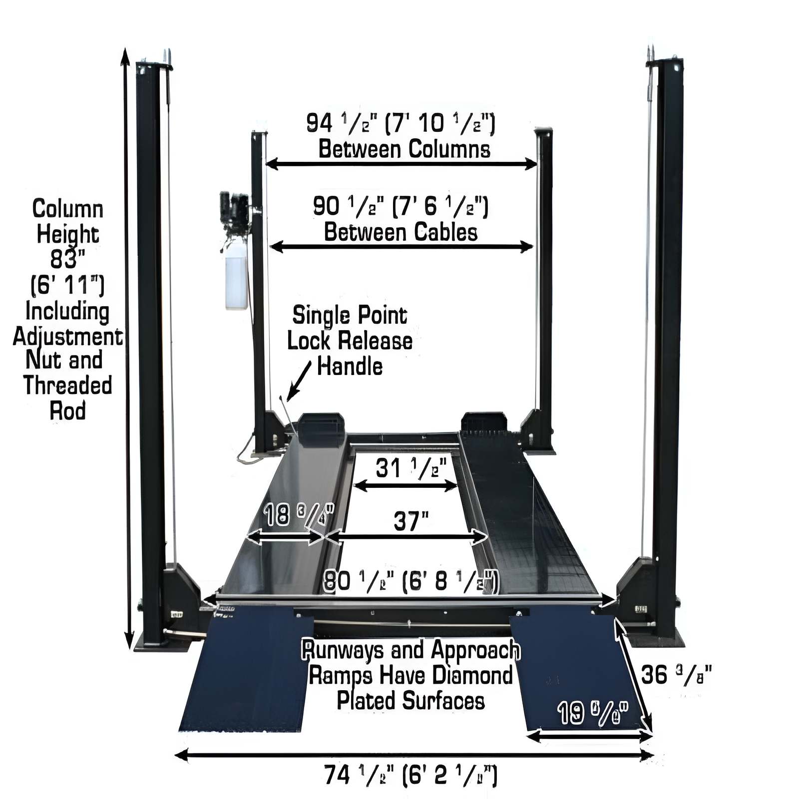 Atlas Garage Pro8000, 8,000 lb 4 Post Vehicle Storage Lift
