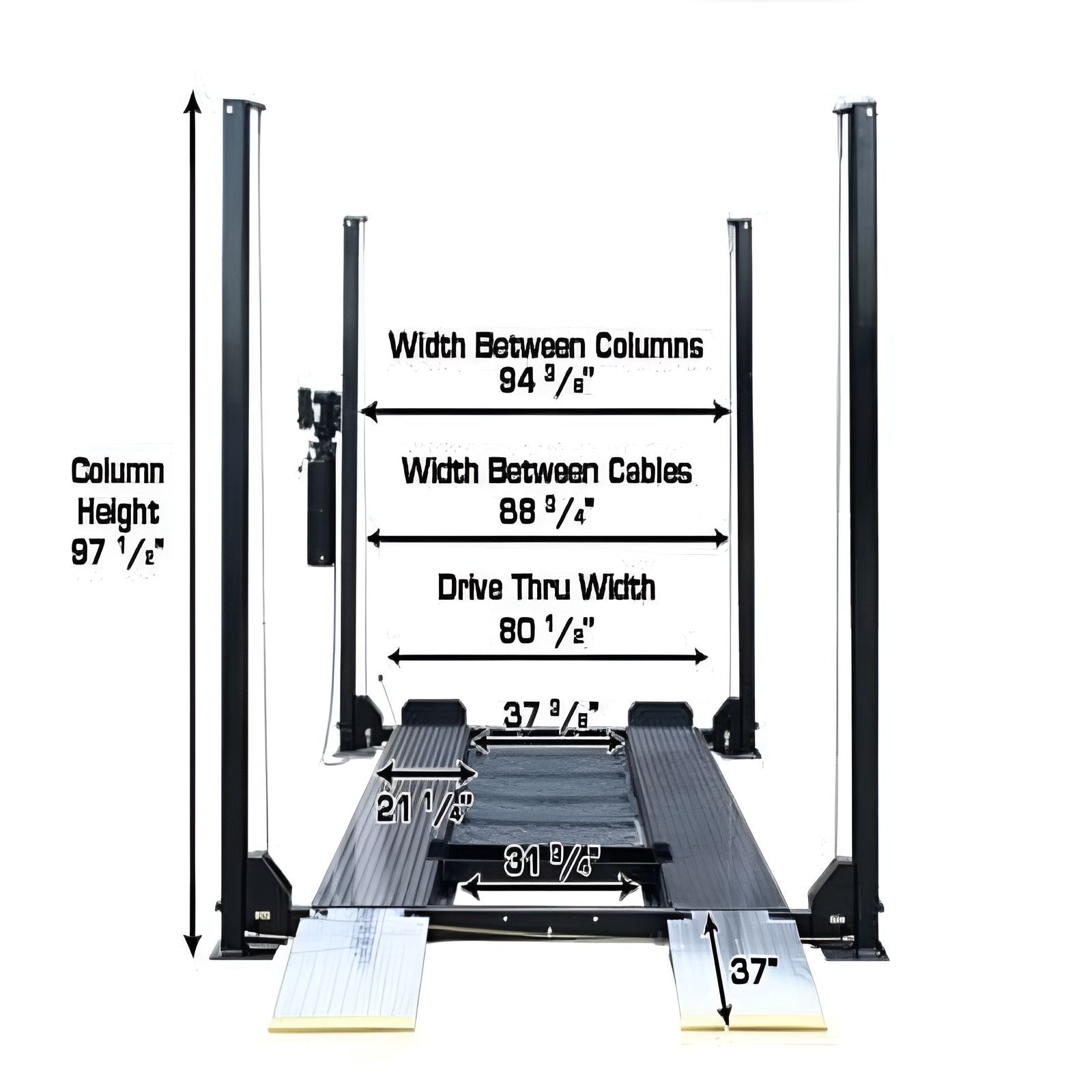 Atlas Garage Pro 8000 EXT, 8,000 lb 4 Post Vehicle Storage Lift- Extra Tall
