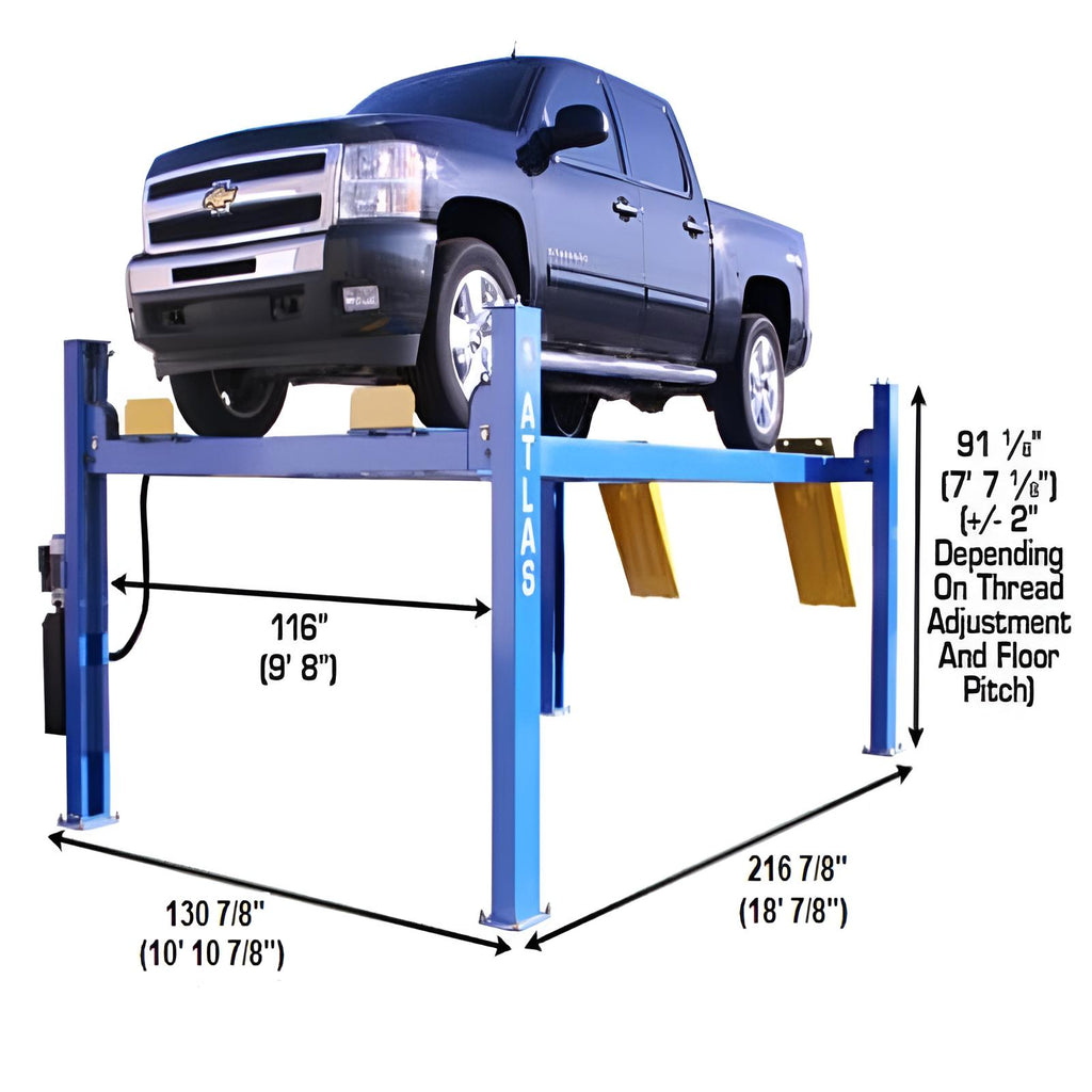 Atlas 414 14,000 LB 4-Post Lift + (2) RJ8 Jacks Combo