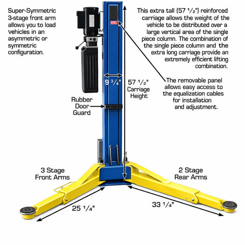 Atlas 9OHSC-SS 9,000 lb 2 Post Lift