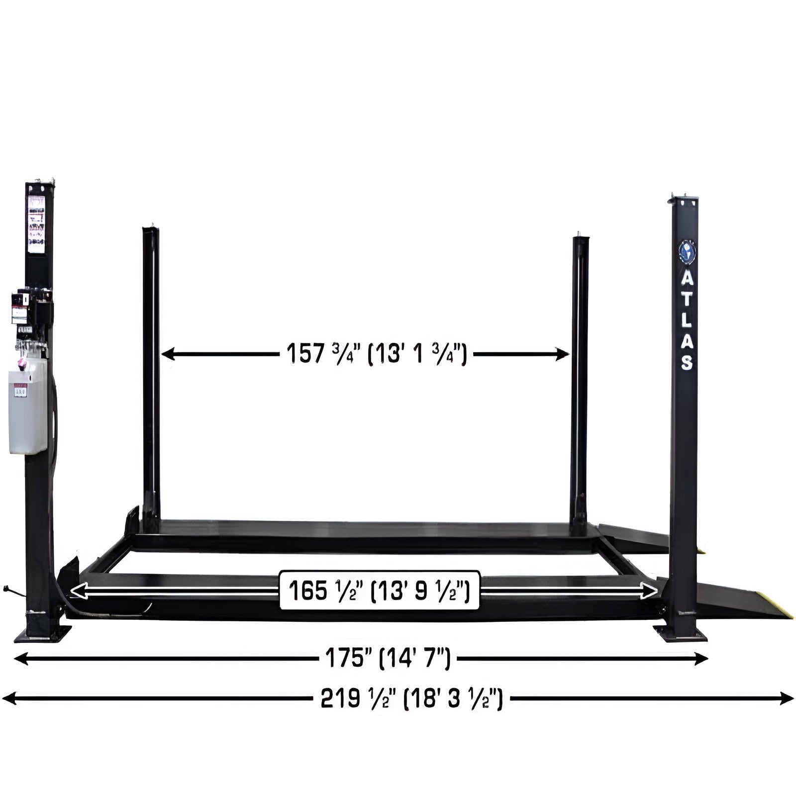 Atlas Apex 9, 9,000 lb 4 Post Vehicle Storage Lift - ALI Certified