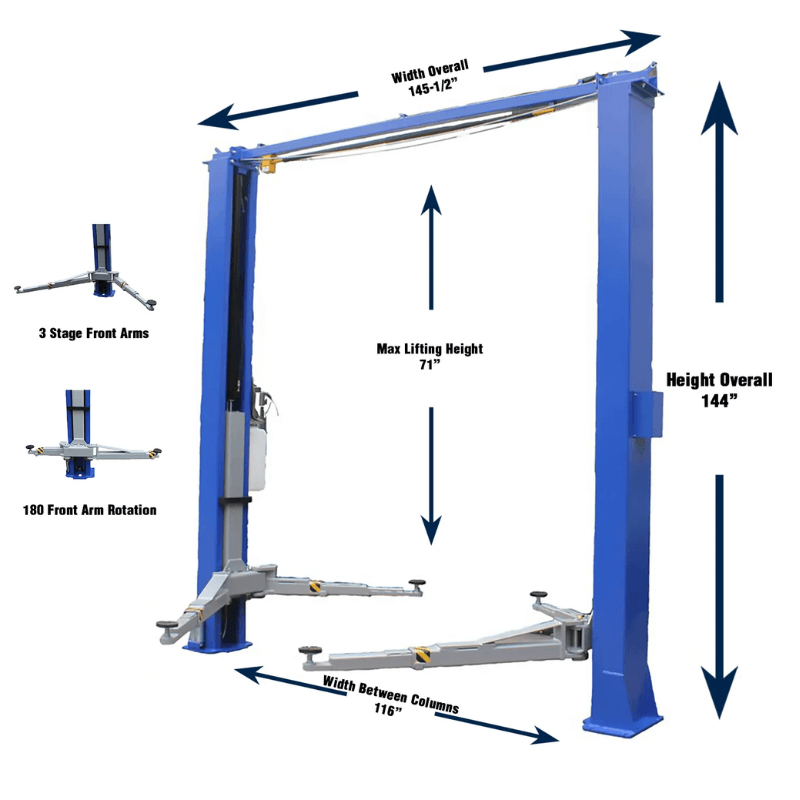 Tuxedo TP11KC DX 11000 lb 2 Post Car Lift