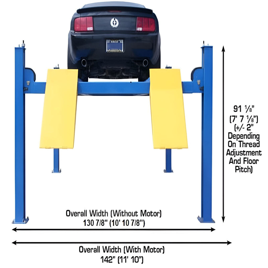 Atlas 414 14,000 LB 4-Post Lift + (2) RJ8 Jacks Combo