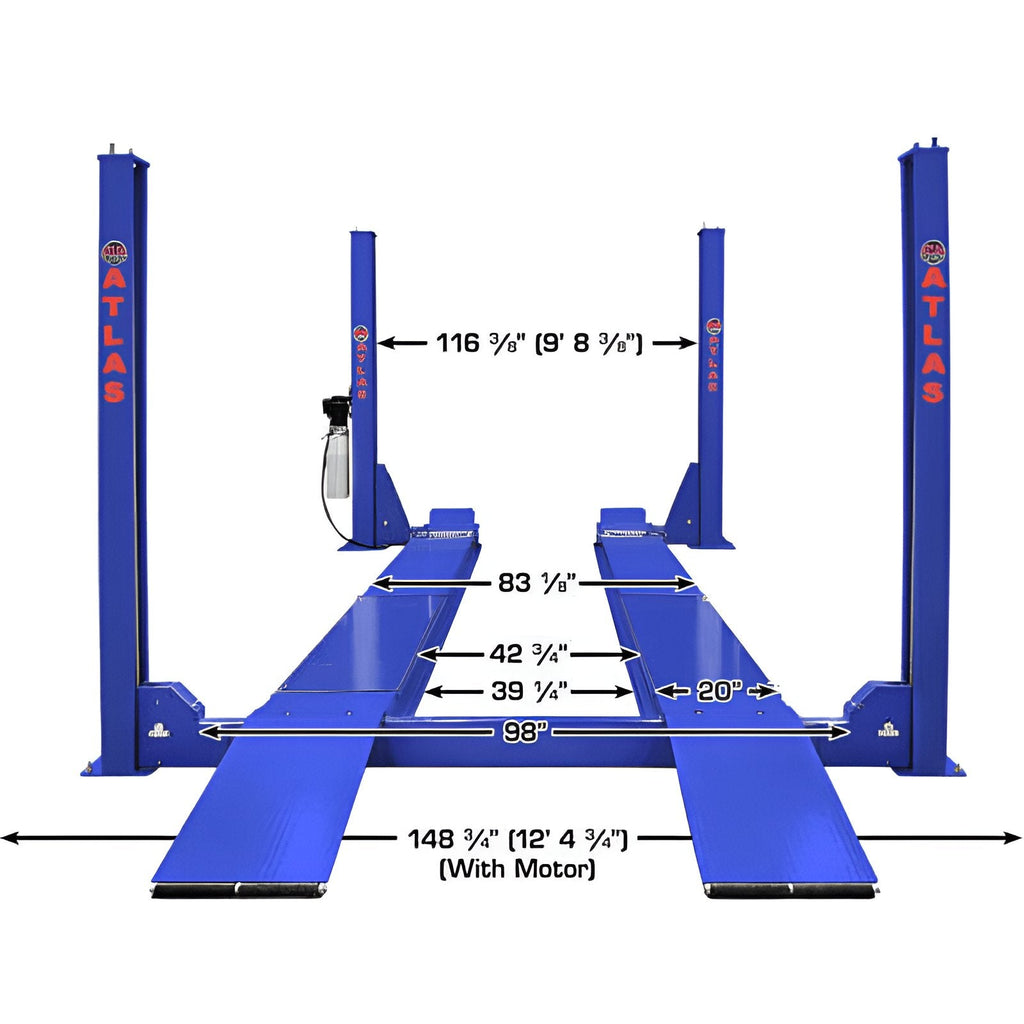 Atlas PVL14OF-EXT, 14,000 lb Alignment Lift - Open Front, ALI Certified