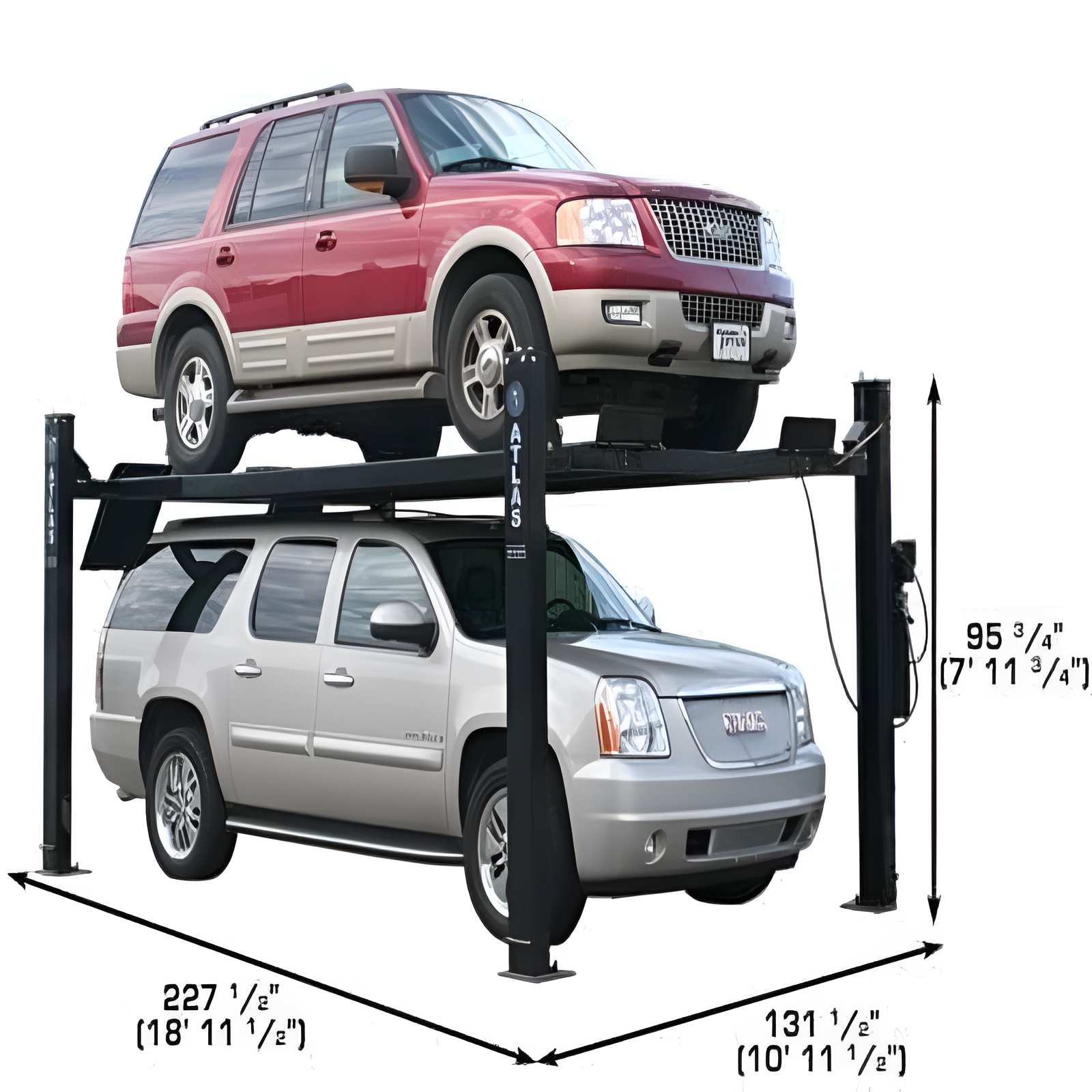 Atlas Garage Pro 9000 4 Post Lift + (2) RJ35 Sliding Jacks Combo