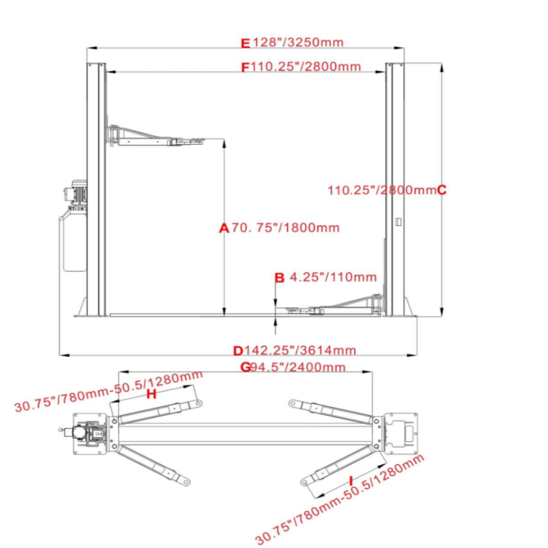 Katool KT-H105 10,000lb 2 Post Car Lift