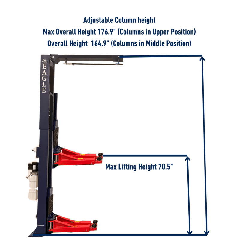 Eagle EAG-12K 12,000 Lbs 2-Post Lift – Symmetric Arm