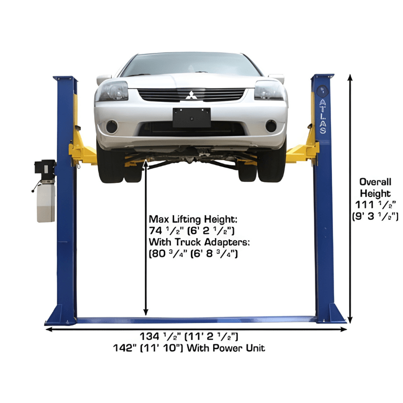 Atlas 9KBP 9,000 lb 2 Post Lift - Low Ceiling