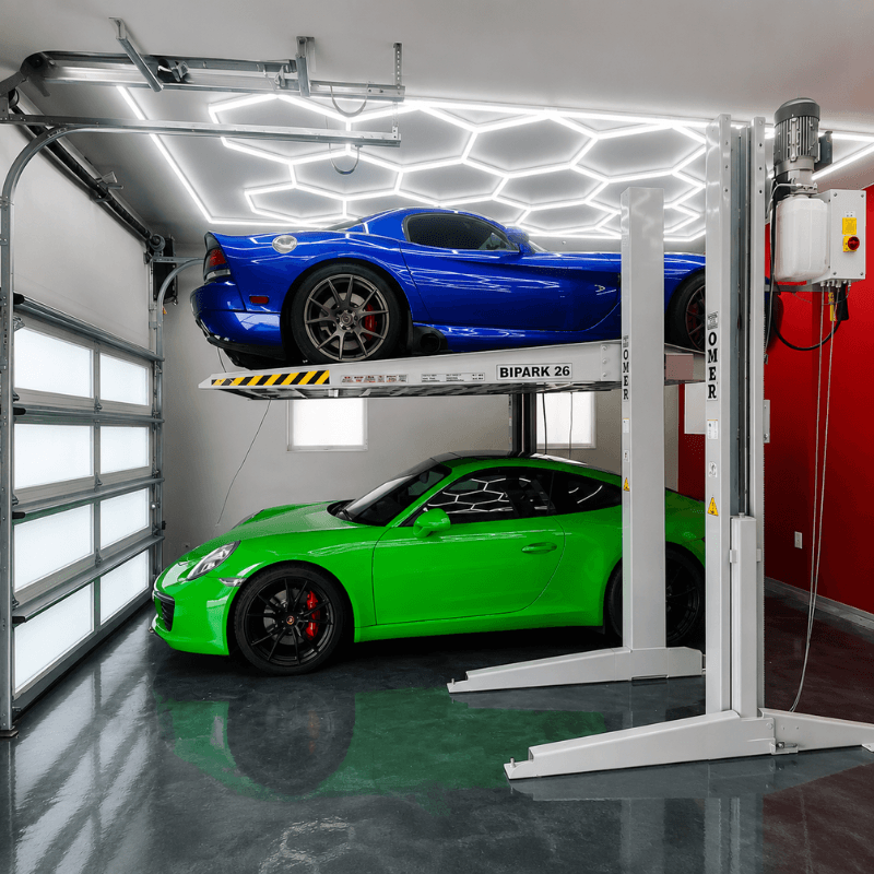 Omer BIPARK Double Car Stacker Parking Lift