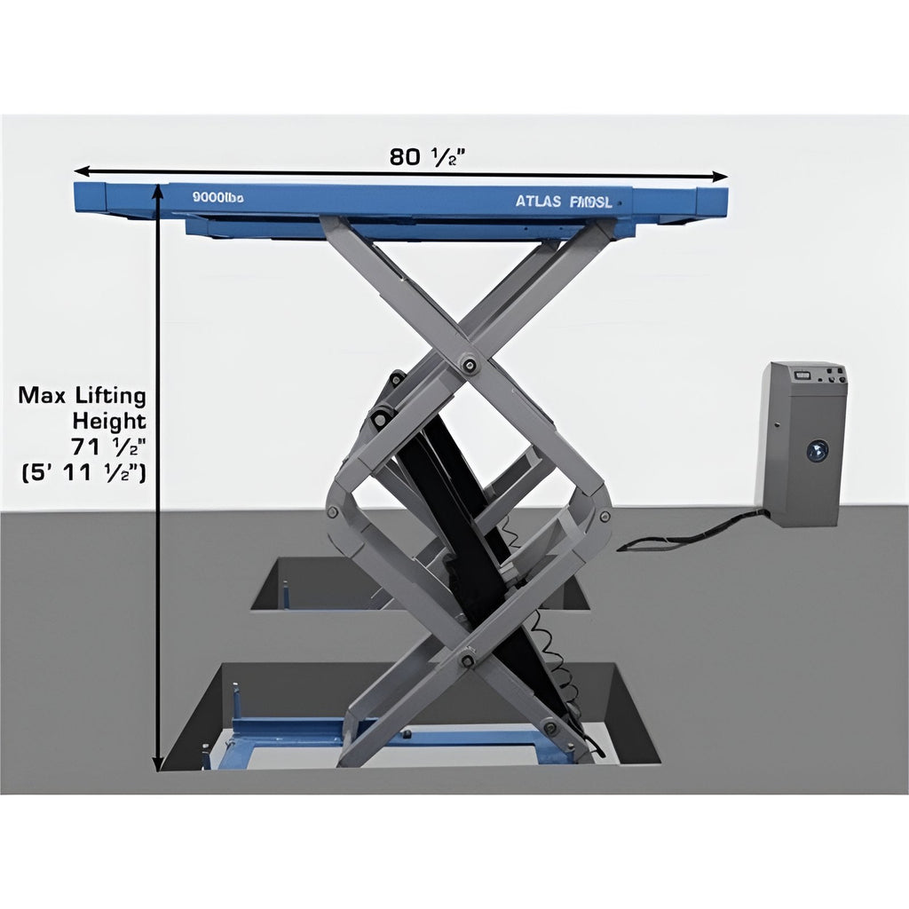 Atlas FM9SL 9,000 lb In Ground Lift - Full Rise