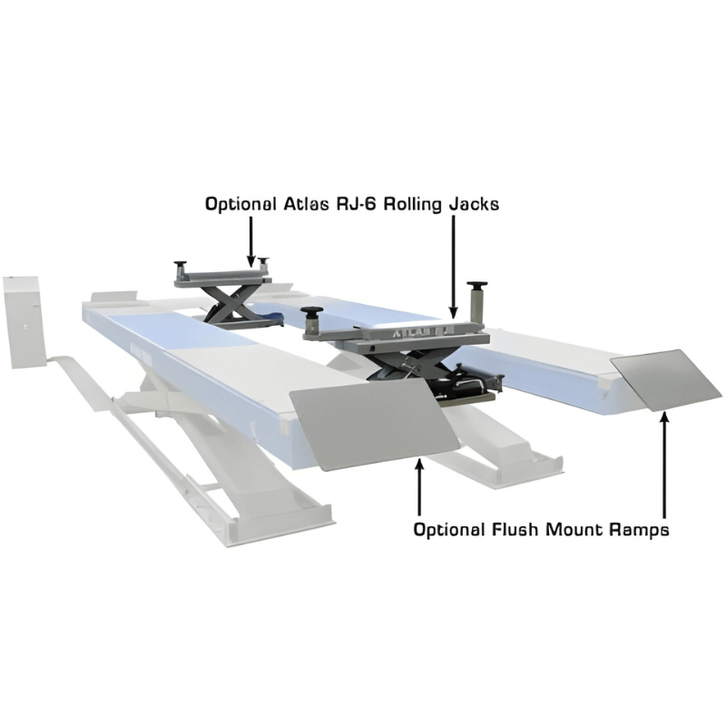 Atlas 12AWFSL Alignment Double Scissor Lift and RJ-6 Rolling Jack Combo