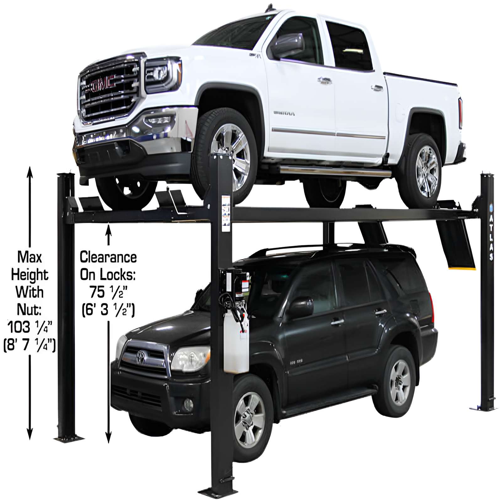 Atlas Apex 9, 9,000 lb 4 Post Vehicle Storage Lift - ALI Certified