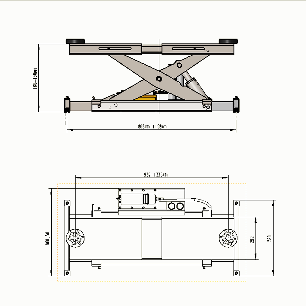 Katool KT-RJ70 7,000lbs Rolling Jack *Fits KT-4H110, KT-4H950, and KT-4H850*