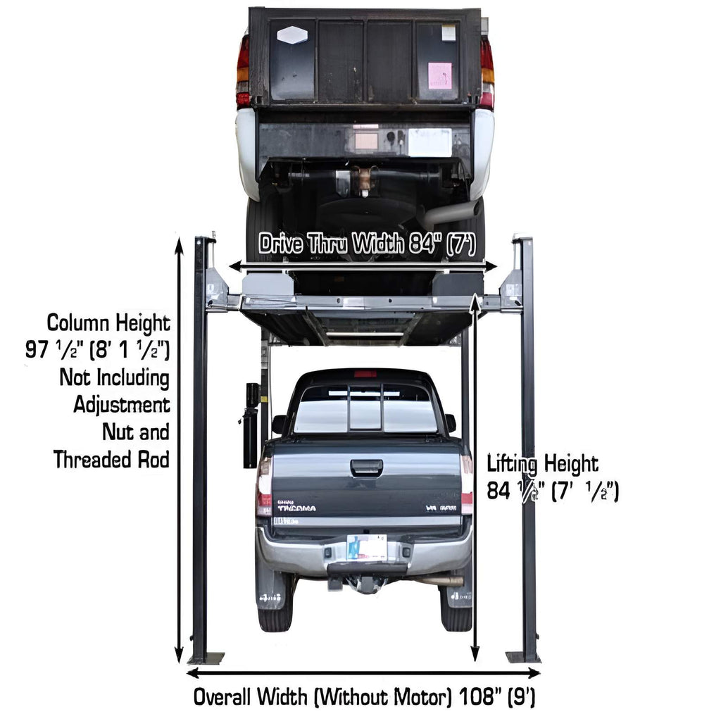 Atlas PRO8000EXT-L 4 Post Lift + (2) RJ35 Sliding Jacks Combo