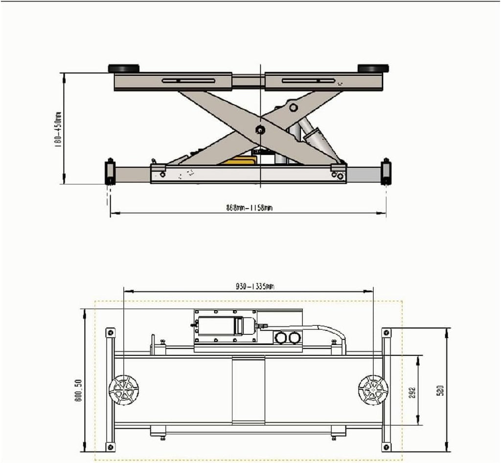 KATOOL KT-4M110PA 11,000 lb 4-Post Alignment Lift with 7,000 lb Rolling Jack