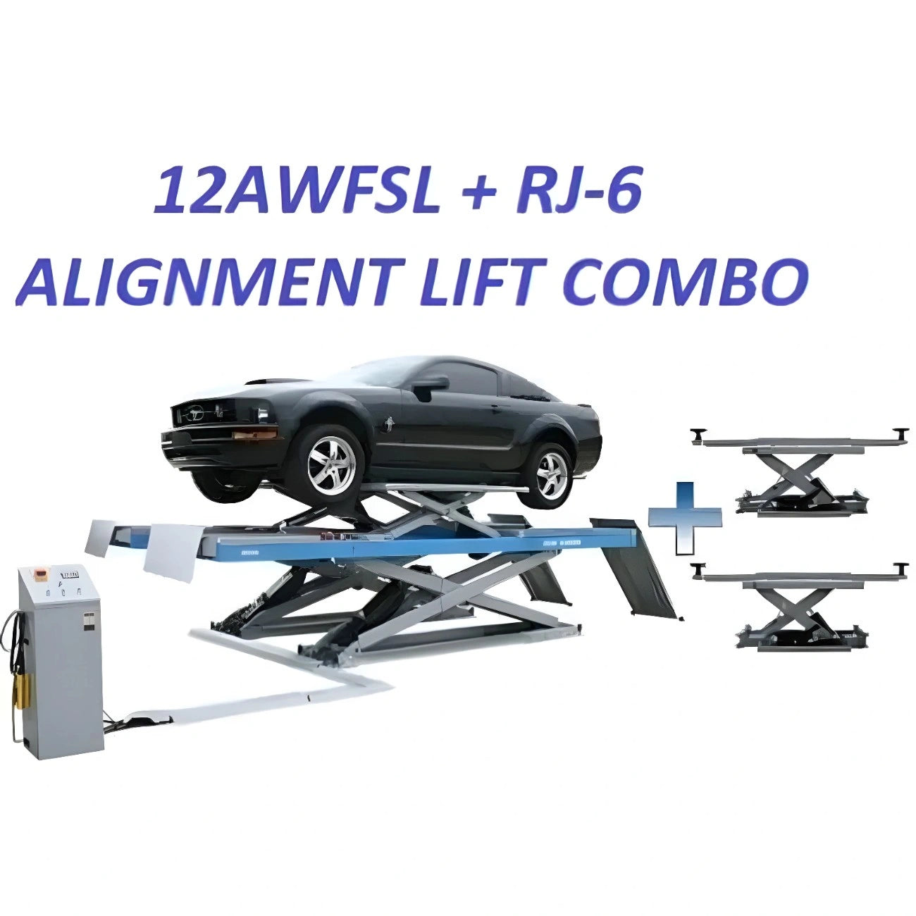 Atlas 12AWFSL Alignment Double Scissor Lift and RJ-6 Rolling Jack Combo