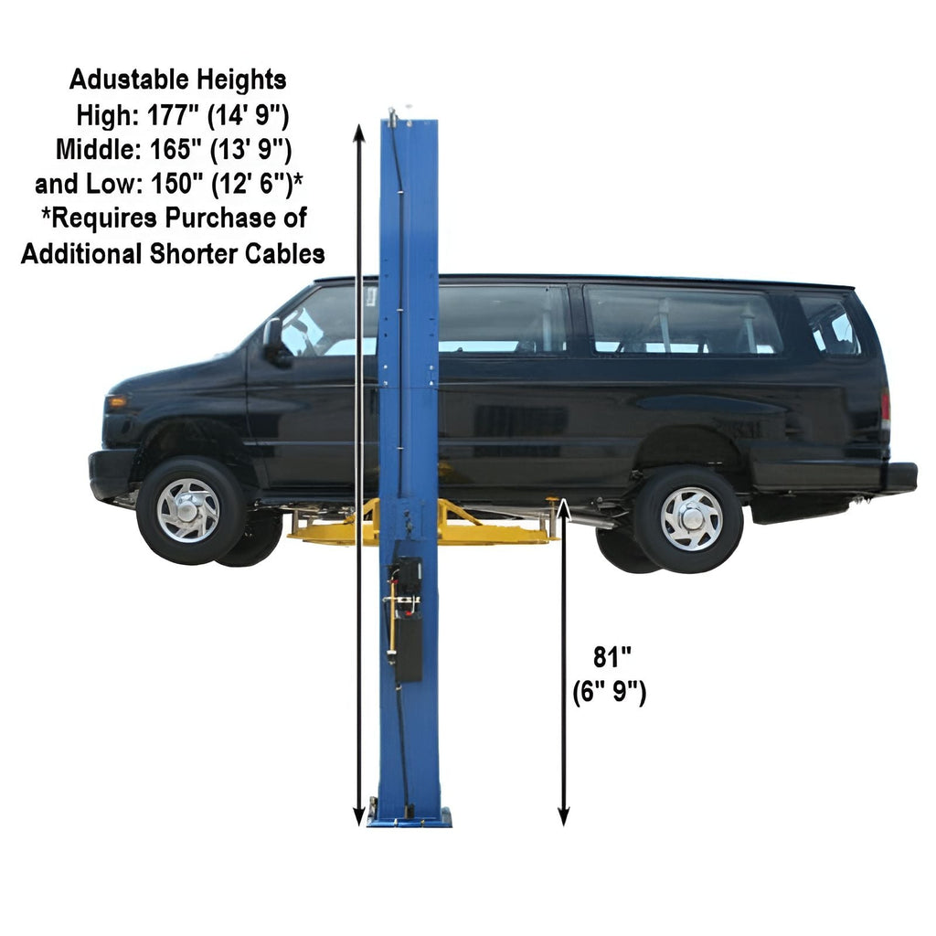 Atlas PV12PX 12,000 lb 2 Post Lift - Adjustable Height