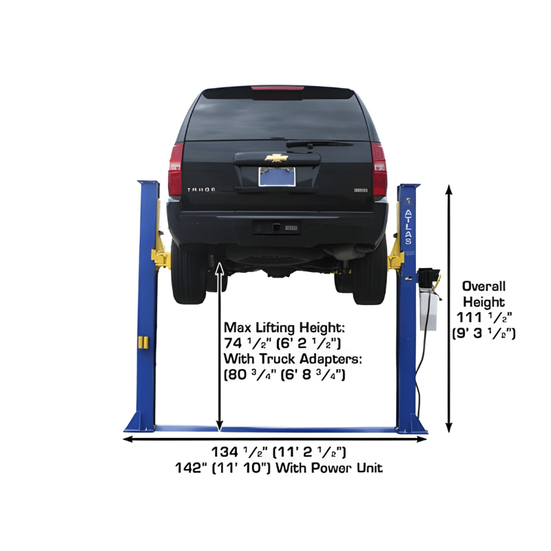 Atlas 9KBP 9,000 lb 2 Post Lift - Low Ceiling