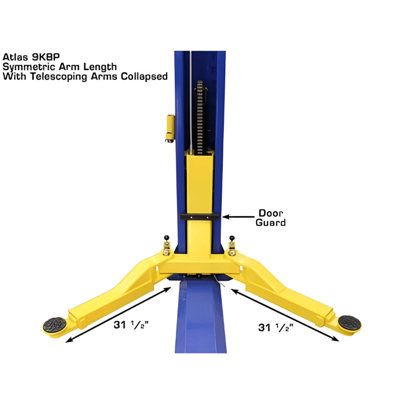 Atlas 9KBP 9,000 lb 2 Post Lift - Low Ceiling