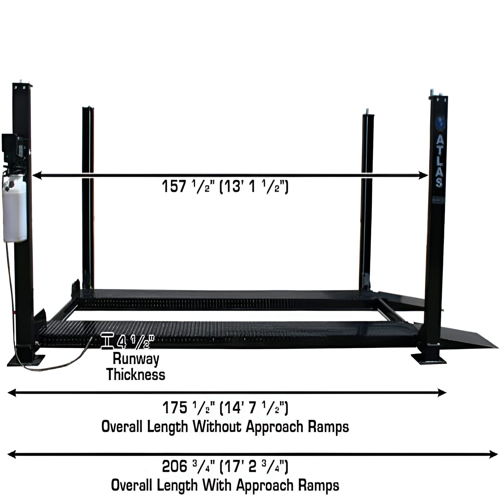 Atlas Garage Pro8000, 8,000 lb 4 Post Vehicle Storage Lift
