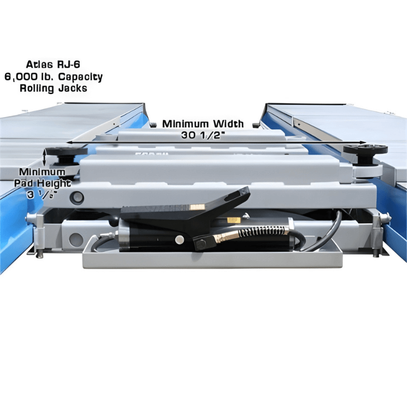 Atlas 12ASL Alignment Scissor Lift w/ (2) RJ-6 Rolling Jack Combo