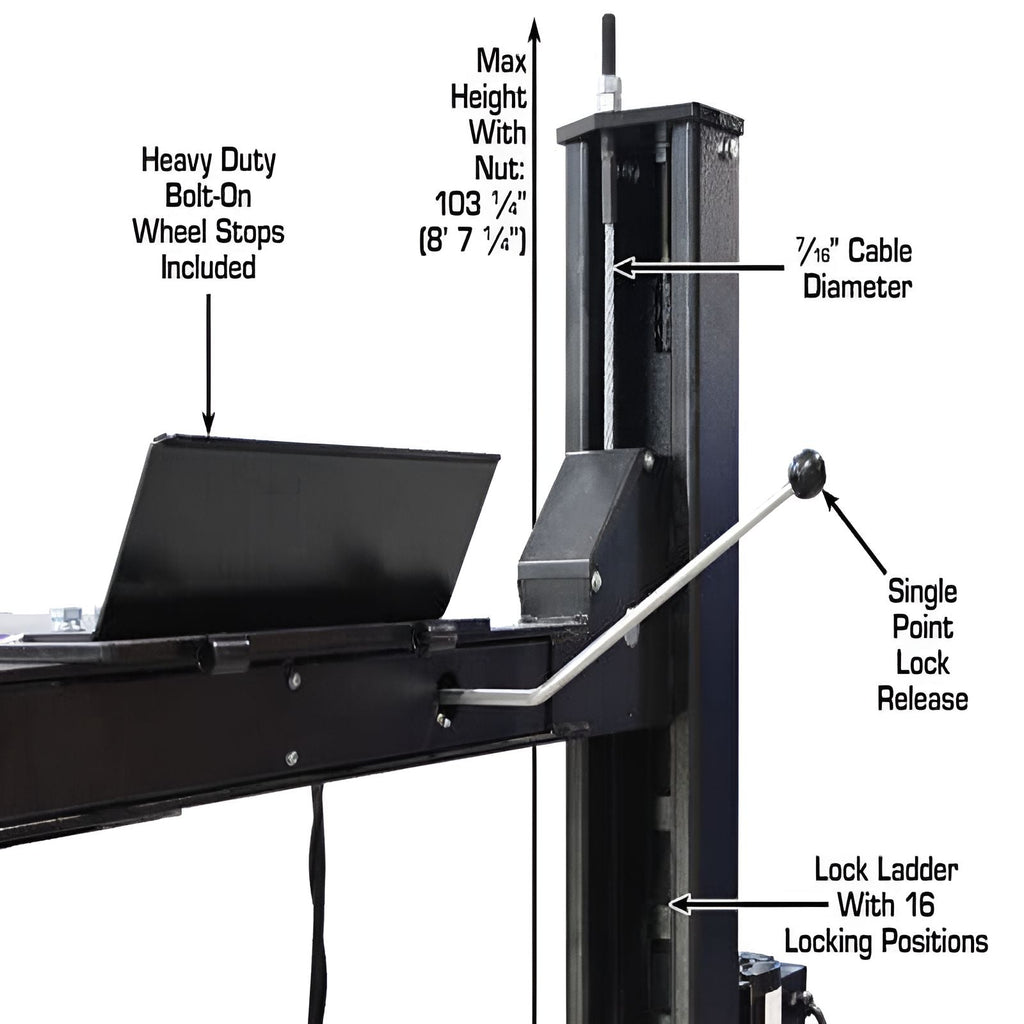 Atlas Apex 9, 9,000 lb 4 Post Vehicle Storage Lift - ALI Certified