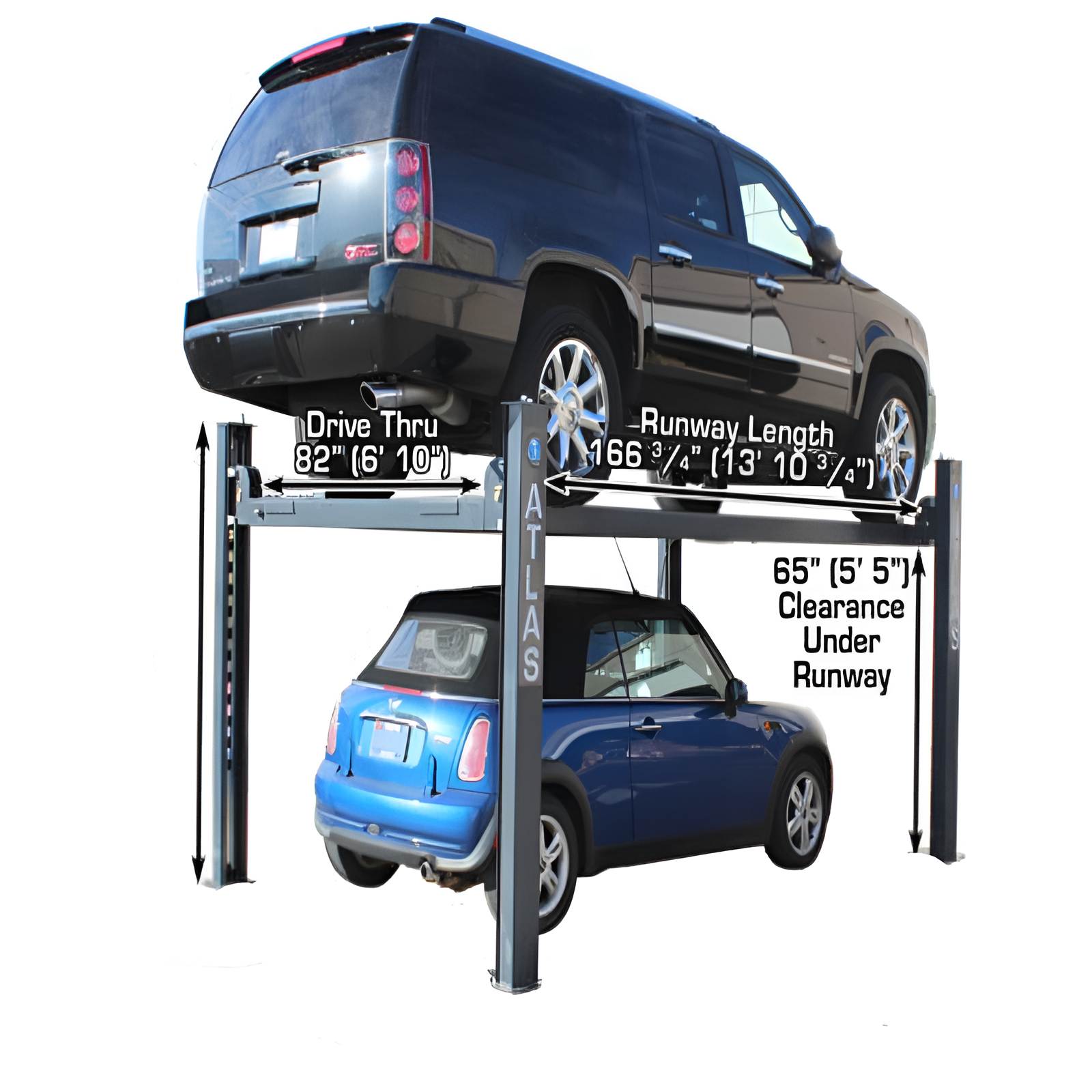 Atlas 408 SL 8,000lb 4 Post Vehicle Storage Lift - Super Deluxe