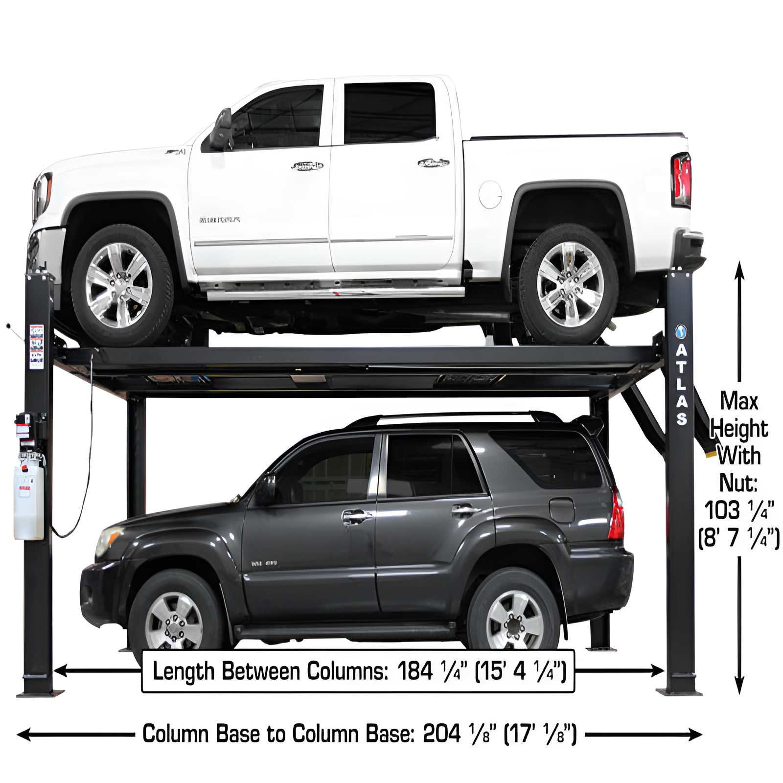 Atlas Apex 9, 9,000 lb 4 Post Vehicle Storage Lift - ALI Certified