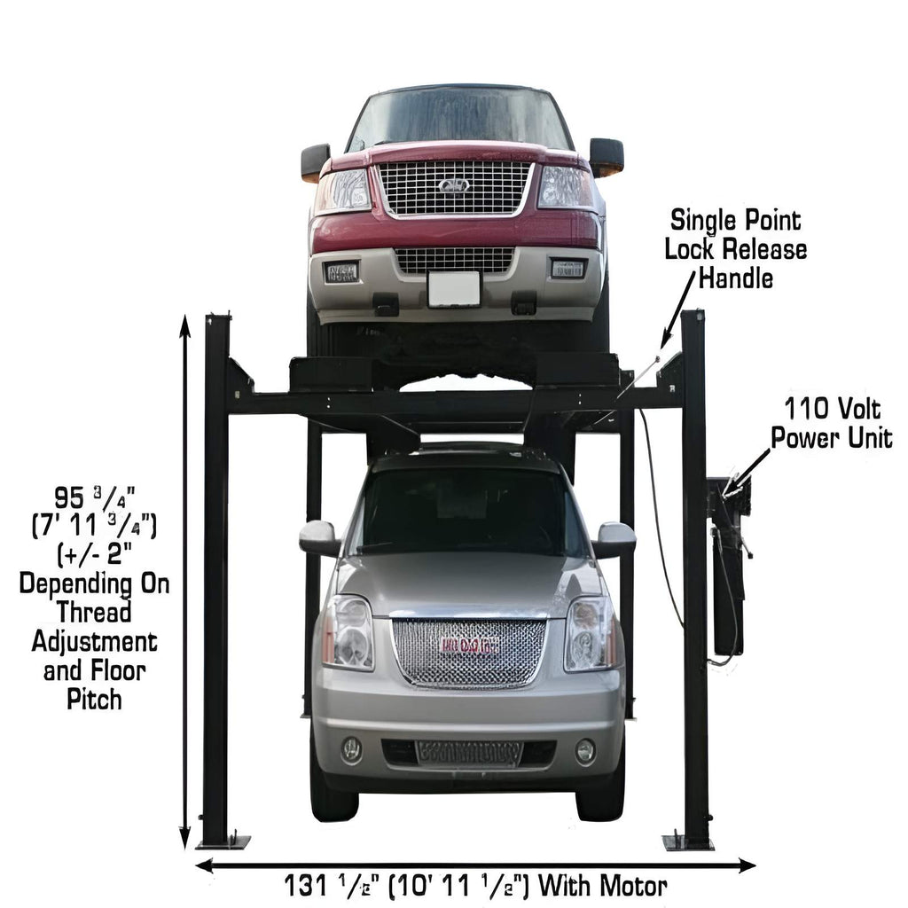 Atlas Garage Pro 9000 4 Post Lift + (2) RJ35 Sliding Jacks Combo