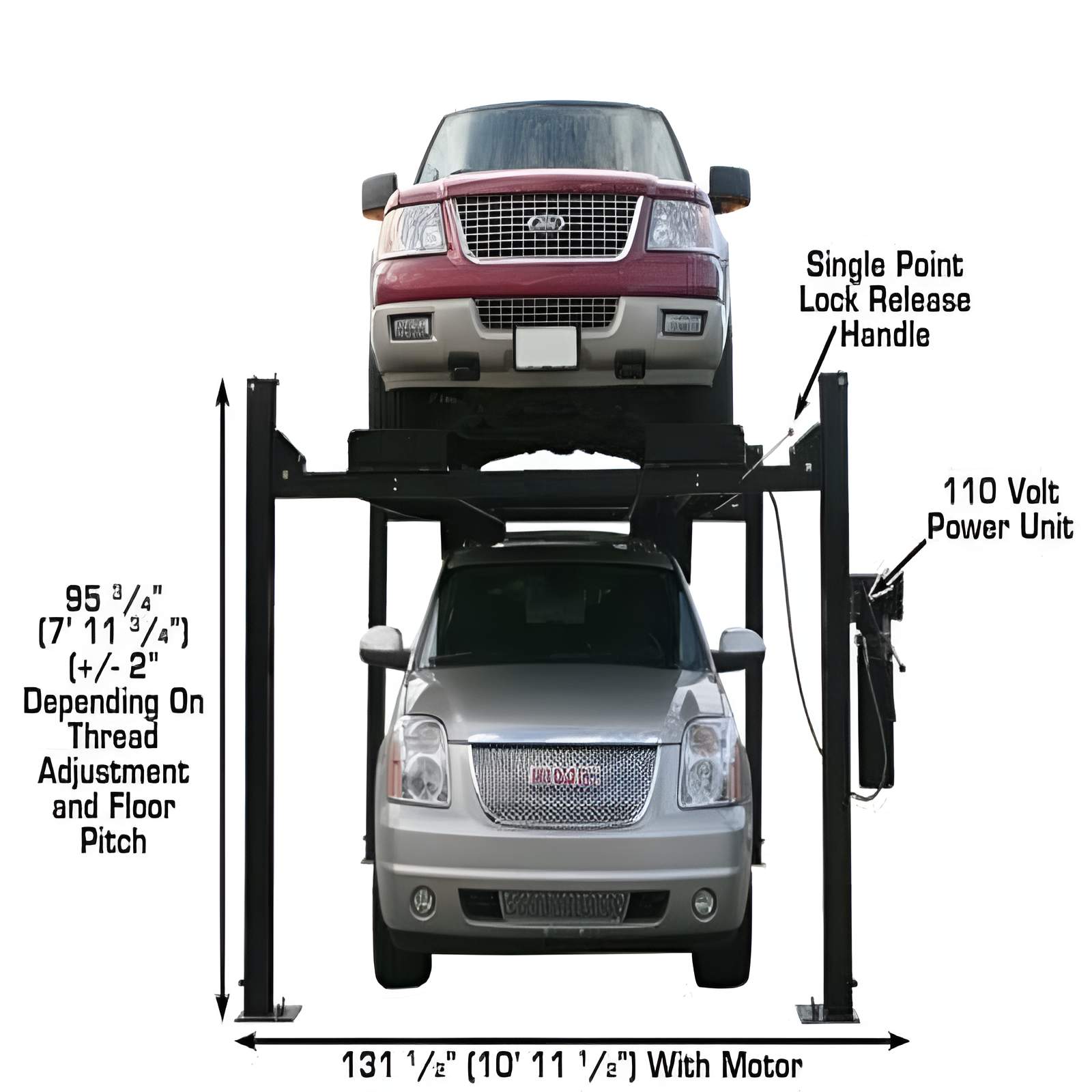 Atlas Garage Pro 9000 4 Post Lift + (2) RJ35 Sliding Jacks Combo