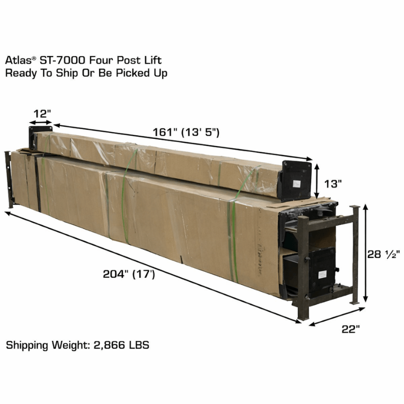 Atlas PRO7000ST, 7,000 lb 4 Post Lift - Extra Tall