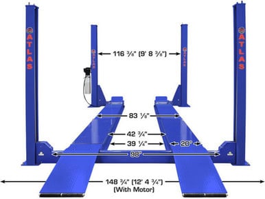 ATLAS Platinum PVL14OF-EXT Open Front ALI Certified Alignment Lift