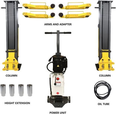 PMRL-200 8000 Lbs Test Portable Two-Post Garage Lift 2 Post Lift Car Lift Auto Lift