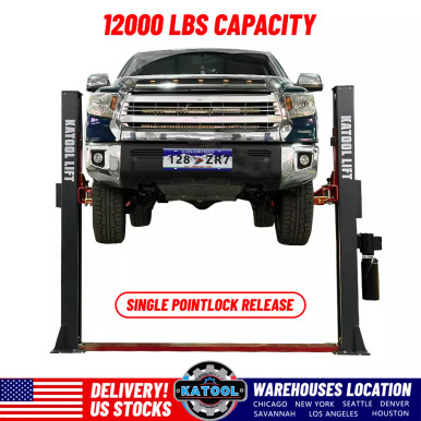 Katool 12000 Lbs Two Post Auto Lift 4HP Single Lock Release 2-Post Car Lift