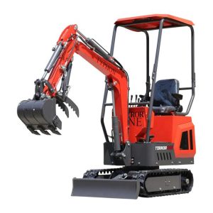 TYPHON TERROR ONE STORM Mini Excavator – 1 Ton Trench Digger with Canopy, Hydraulic Thumb Clip, Hydraulic Oil Cooler, 13.5hp B&S Engine USA