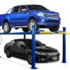 Weize 8500 lbs 4 Post Car Lift with Casters Kits Four Post Parking Lift 4-Post Portable Storage Service Home Parking Lift