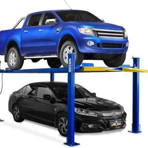 Weize 8500 lbs 4 Post Car Lift with Casters Kits Four Post Parking Lift 4-Post Portable Storage Service Home Parking Lift