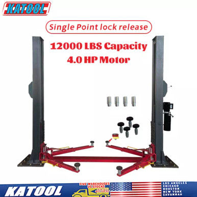 Katool 12000 Lbs Two Post Auto Lift 4HP Single Lock Release 2-Post Car Lift - Image 3