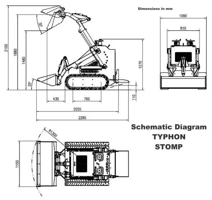 TYPHON STOMP 1800lbs Mini Skid Steer Loader 23HP Wheel Gas EPA B & S Engine USA - Image 7