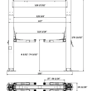 Duty 2-post car lift for automotive repair and maintenance. Ideal for garages needing reliable, high.